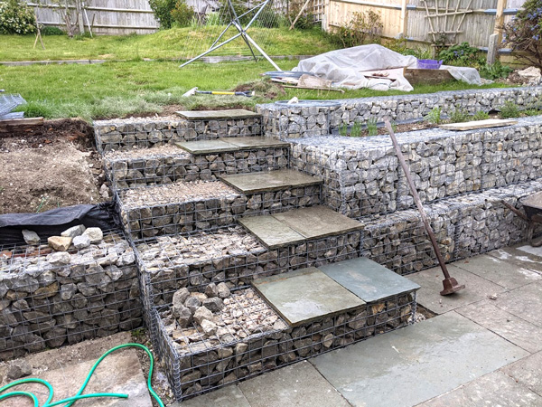 gabion step construction