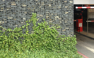 Gabion car park cladding