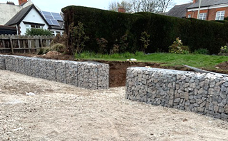 Gabion Retaining wall using Granite A